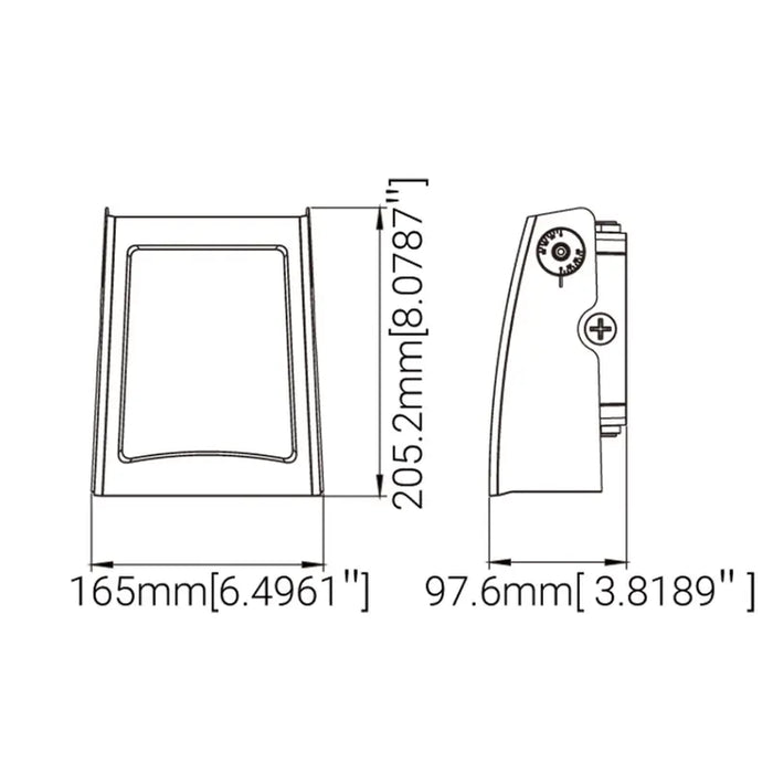 Technilight série TLWMB Mural DEL extérieur 3/4/5K angle ajustable 90°