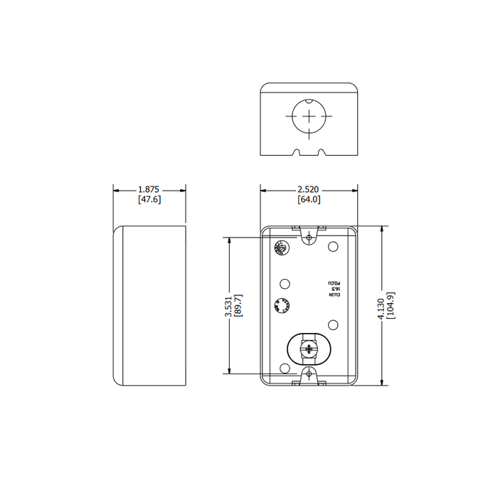 1110HV Electrical box, high voltage (347 V) with raised ground screw