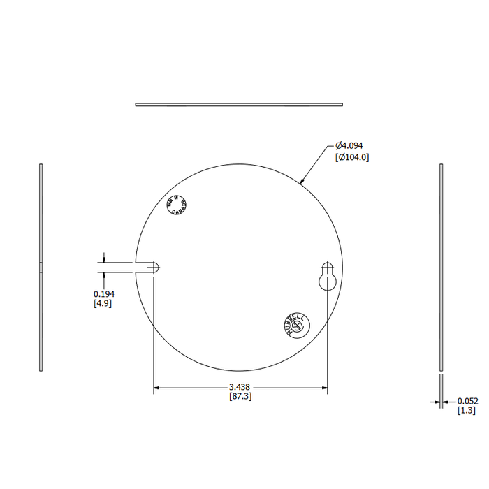 54C1 4" Octagonal Box Cover, Flat Lid