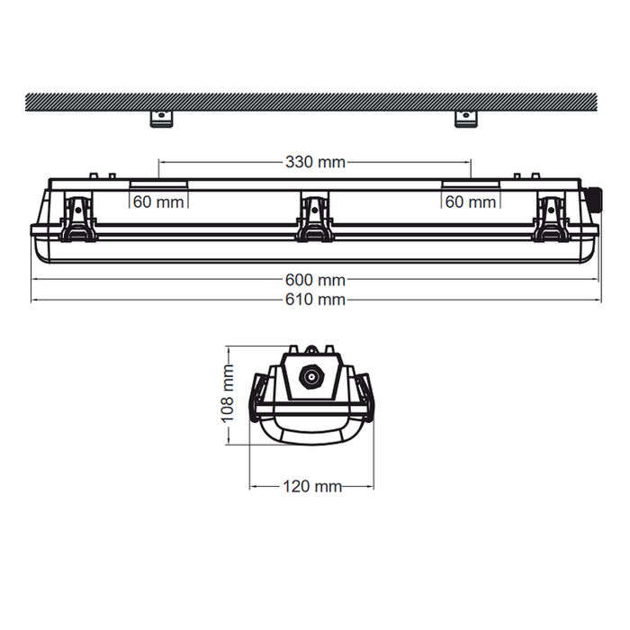 Technilight série TLVP Luminaire 2' DEL intérieur pour plafond bas 5K