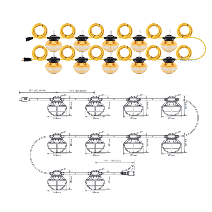 Technilight série TLWS Lampes temporaires DEL 5000K