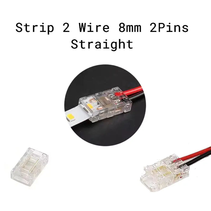 Connecteur raccord de ruban à fils DEL sans soudure S2W 8mm 2Pins